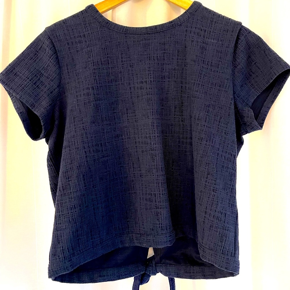 Madewell navy blue tie back top Size M